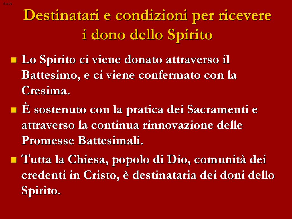 I Doni Dello Spirito Santo Ppt Scaricare